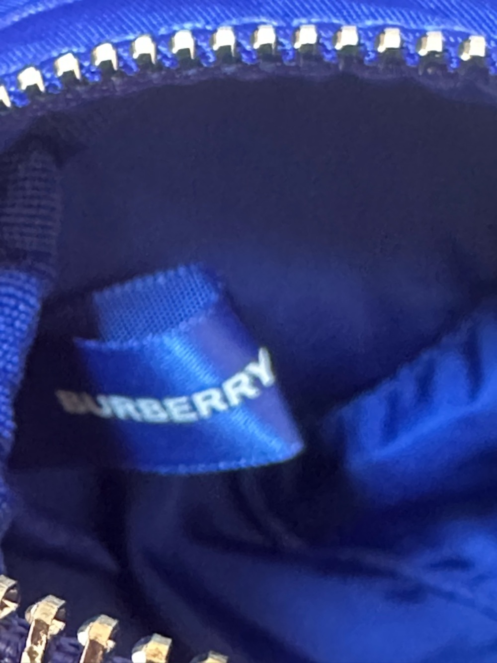 Burberry Royal Blue Satin Logo Pouch - Picture 11 of 11